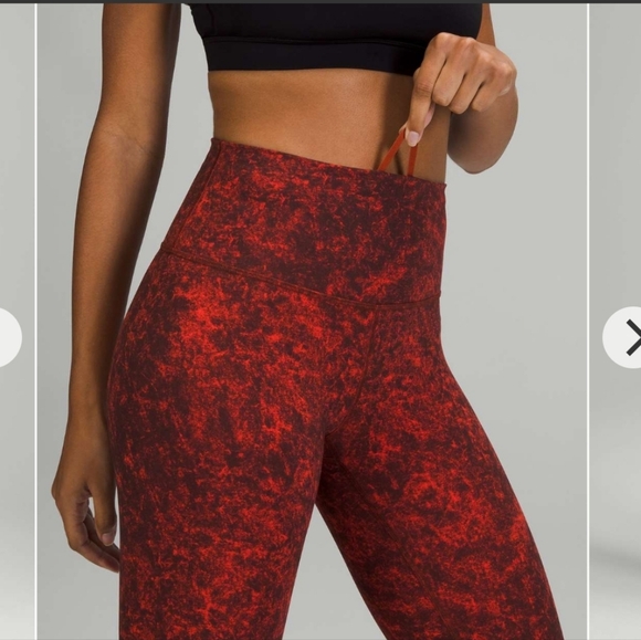 Lululemon Wunder Train High-Rise Tight 25" Sz 8 Autumn Red - Picture 2 of 11